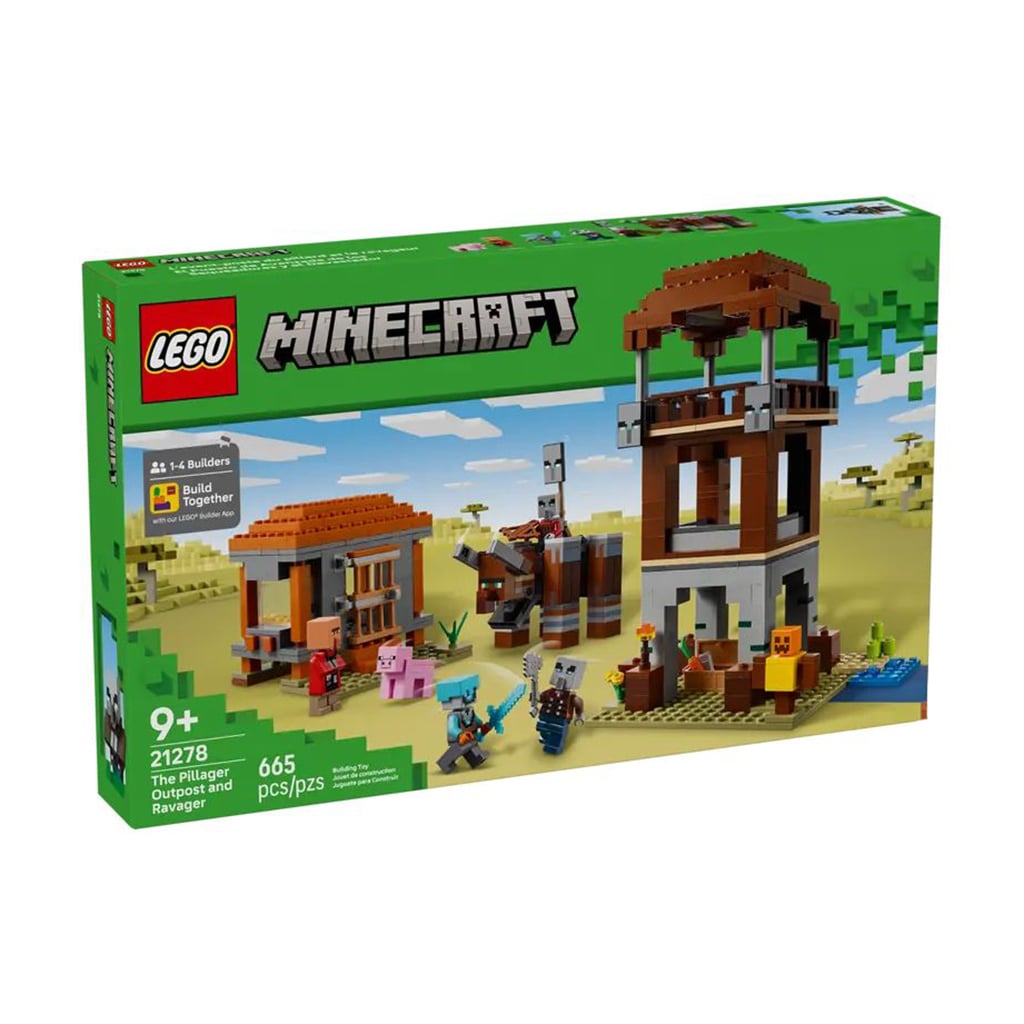 Конструктор LEGO Minecraft Аванпост розбійників та спустошувач, 665 деталей, від 9 років (21278)