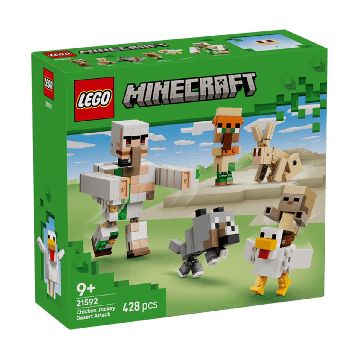 Конструктор LEGO Minecraft Курячий Жокей: Атака в пустелі, 428 деталей, від 9 років (21592)